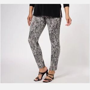 Susan Graver Weekend Premium Stretch Ava Slim Ankle Pants-Snake-XL-NEW-A605784